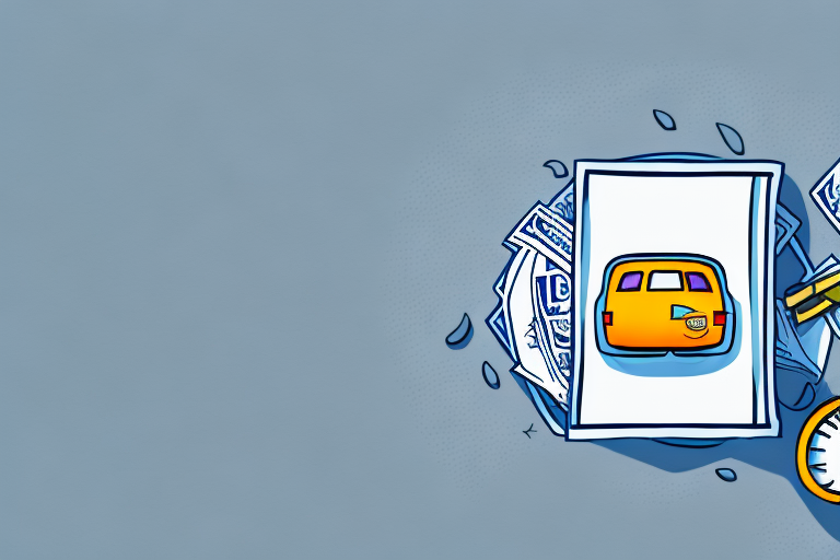 A compact car with a finance tag hanging from the rearview mirror