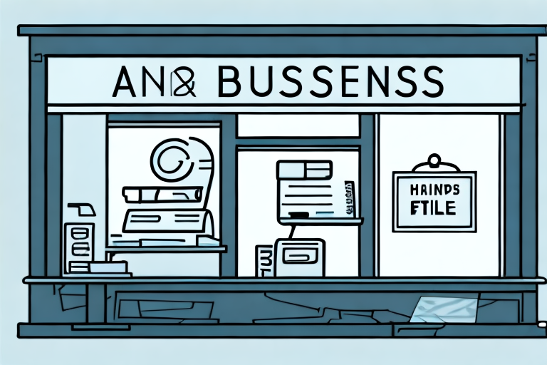 A small business storefront with a leasing sign in the window