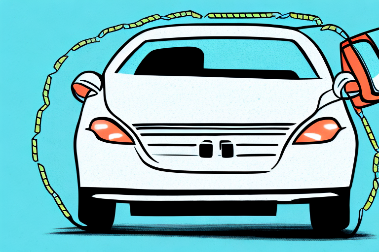 A private car with rental tags hanging from the rear-view mirror