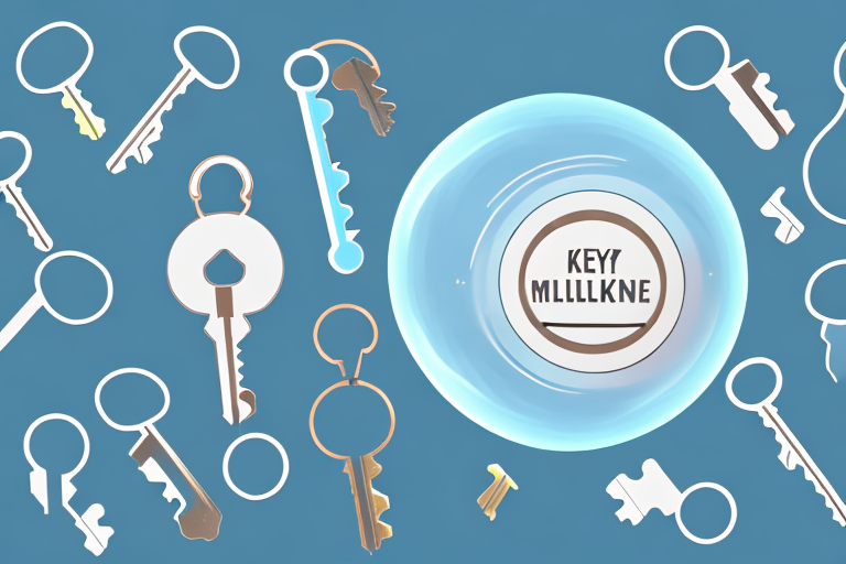 A set of keys dropped on a city sidewalk with a protective bubble around them