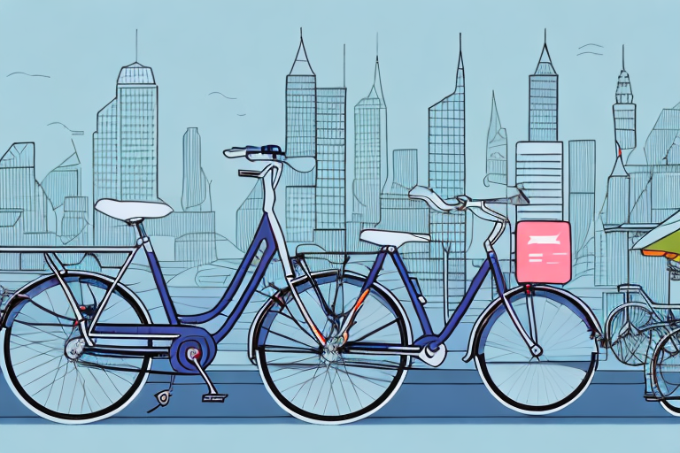 A bicycle helmet placed on an e-bike