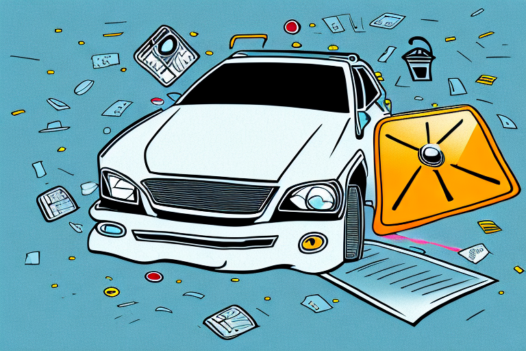 A car with an insurance policy document