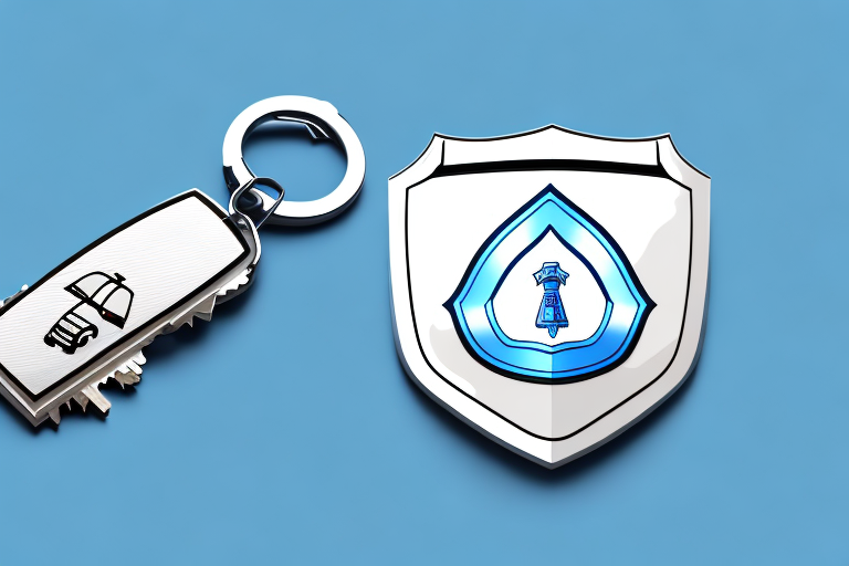 A car key next to a shield symbol