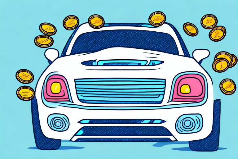 A car with a money-saving icon above it