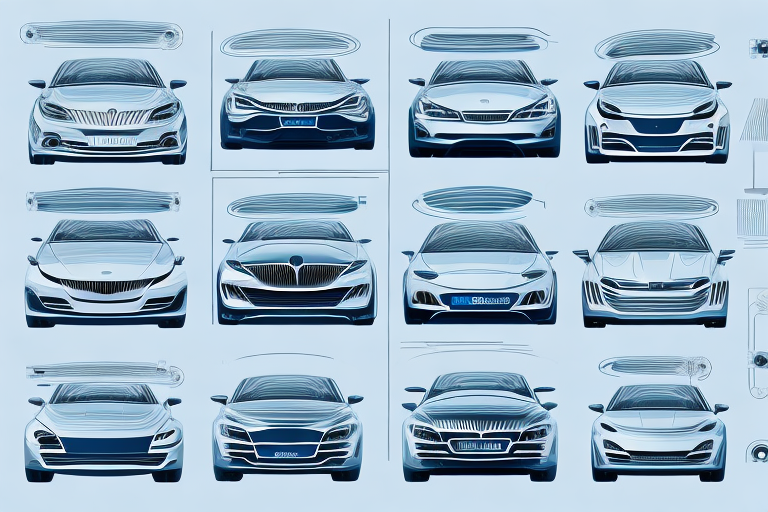 A german car factory with various stages of car production