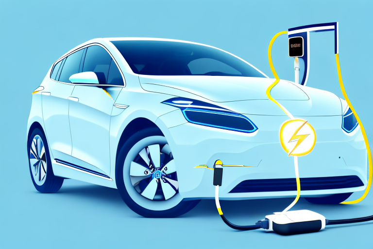 An electric car with a leasing tag on it