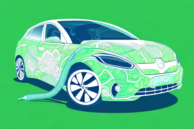 An electric car with a lease tag
