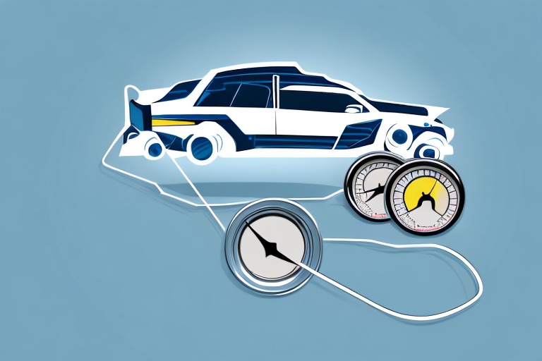 A car with an increased gauge meter