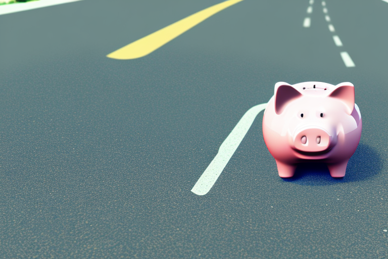 A car with a savings piggy bank on the hood