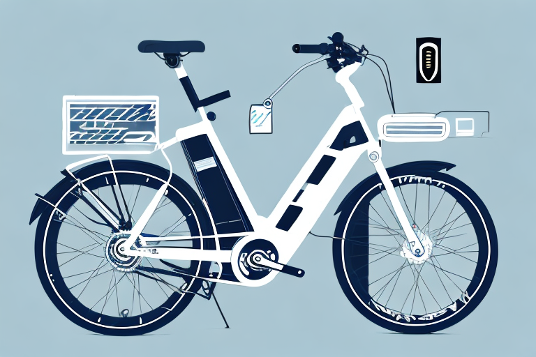 An e-bike with a locked battery compartment