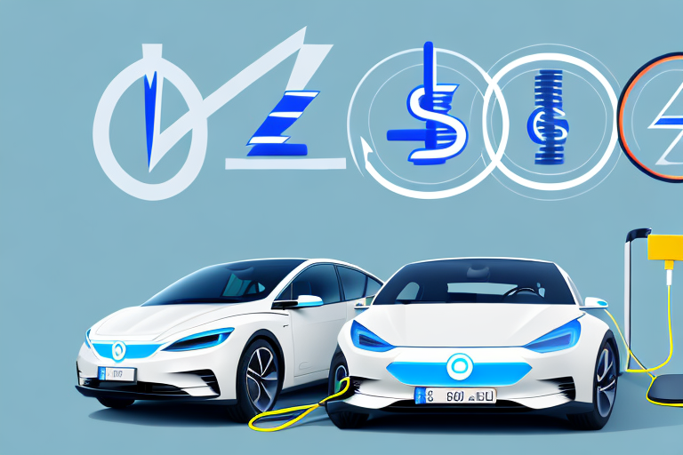 Electric cars of various models on a german street
