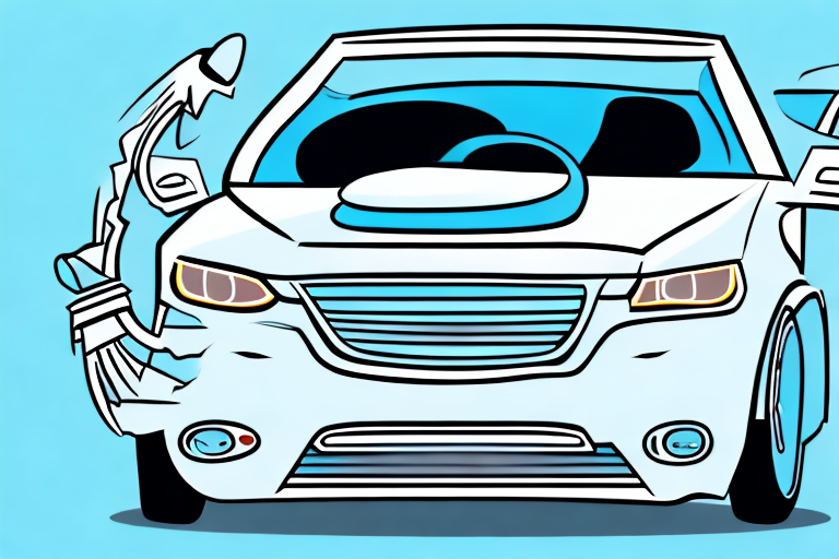 A car with a protective shield around it