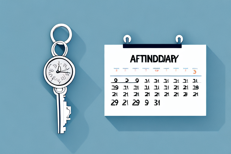 A calendar with a marked date and a car key placed on top