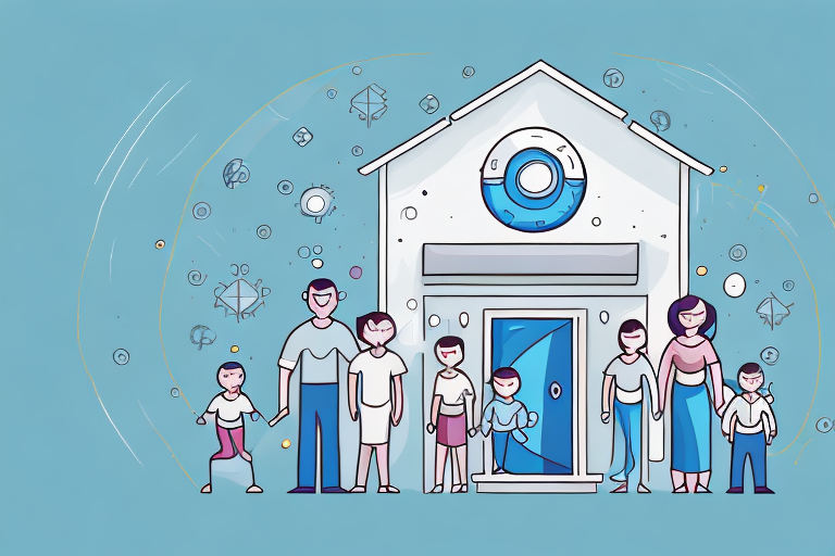 A family home with a protective shield around it