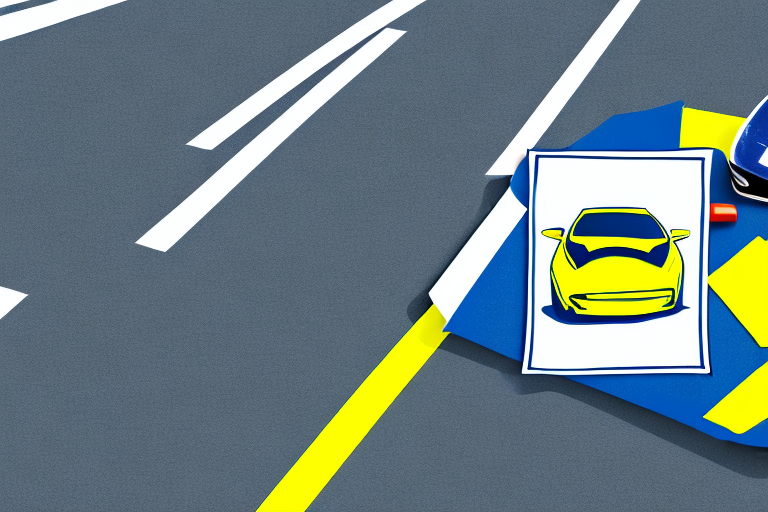 A car with l-plates on a road