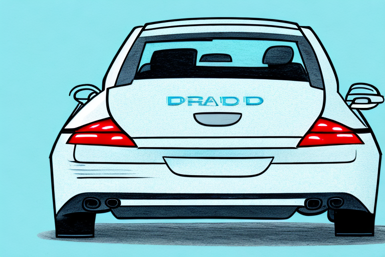 A car with a tag hanging off the rear view mirror