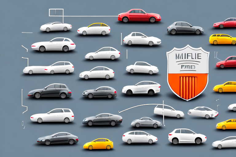 Several different types of cars with price tags hanging off them