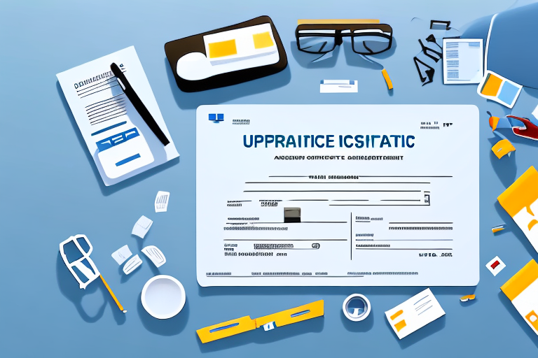 Various documents like a vehicle registration certificate