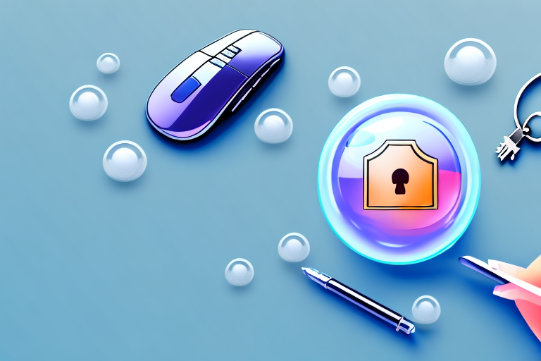 A computer mouse and keyboard with a car key on top