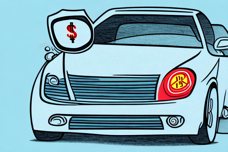 A car with a price tag hanging from the rear-view mirror