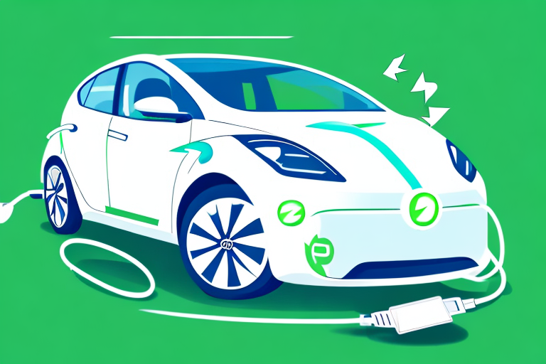 An eco-friendly electric car with a leasing tag