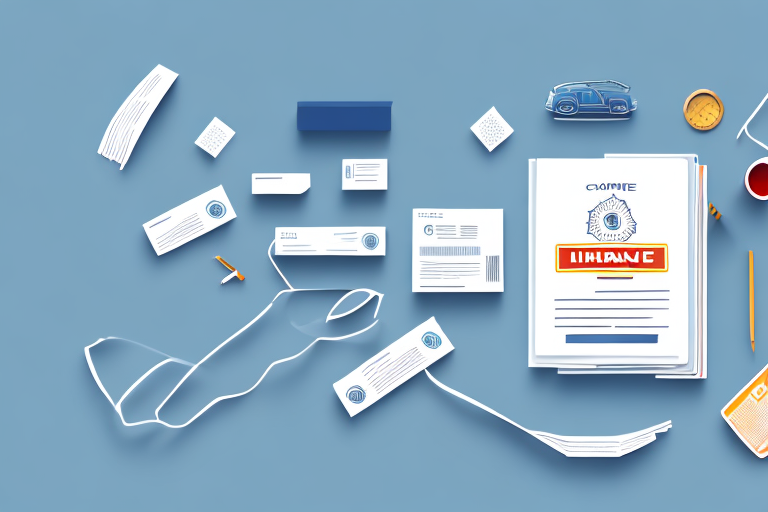 A car with insurance documents and a name tag