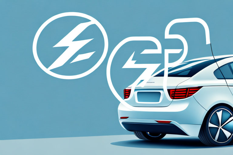 An electric car with a leasing tag hanging from the rearview mirror