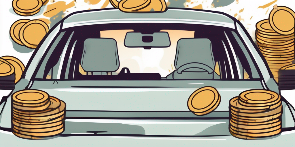 A parked car with a "deregistered" tag hanging from the rearview mirror