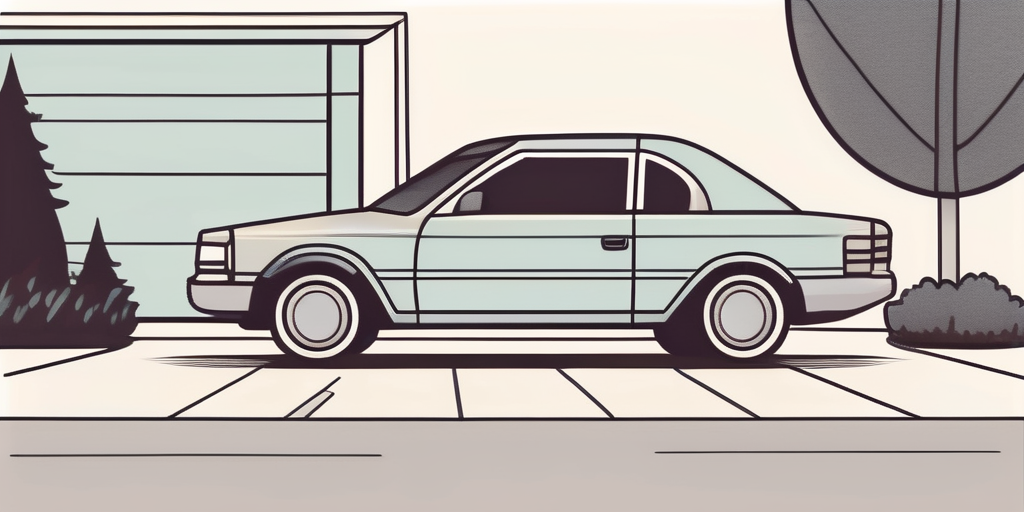 A car with a 'for sale' sign in a driveway