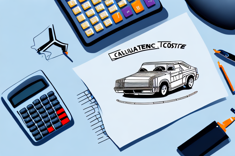 A car with a calculator and insurance documents on the hood