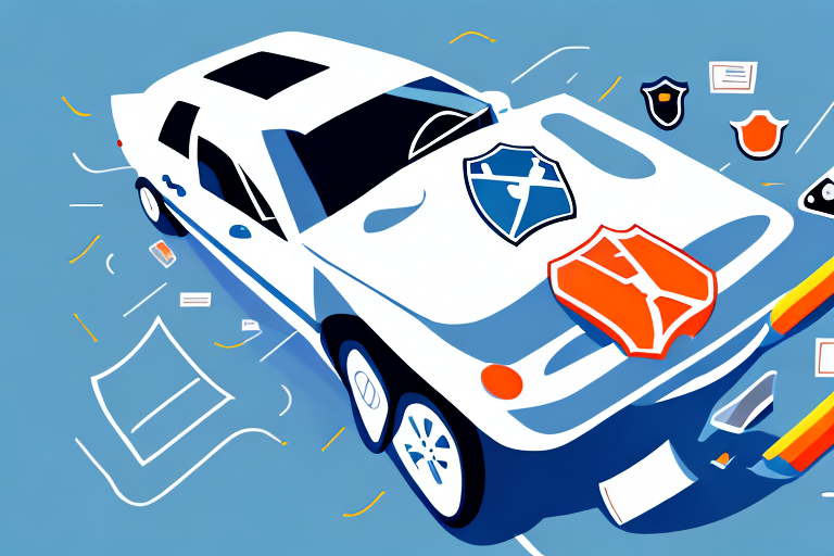 A car with visible safety features like airbags and seatbelts