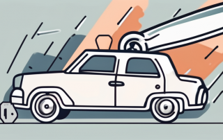 A car with an open hood