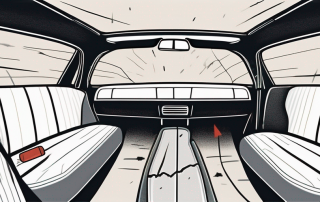 A car's interior highlighting the seatbelt prominently