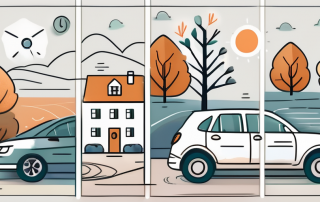 A calendar with different seasons represented