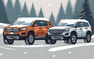 A set of winter tires with different aging marks