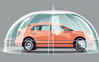 A car safely encased in a transparent