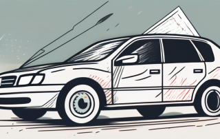 A car involved in a minor accident with a broken tail light