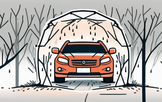 A car with a protective shield around it