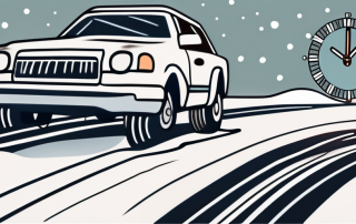 Winter tires on a snowy road