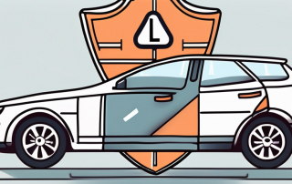 A car with l-plates on a road