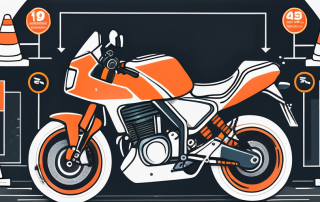 A motorcycle with a price tag hanging off it