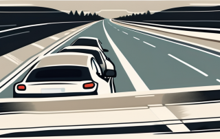 A german autobahn with a speed camera capturing the speed of a fast-moving car