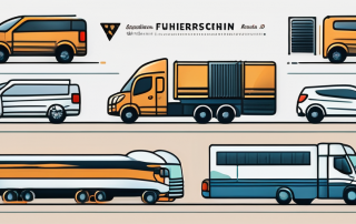 A variety of vehicles like a bus