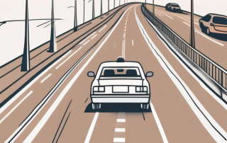 A car maintaining a safe distance from another car on a highway