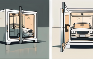A car with its keys being locked inside a transparent safe