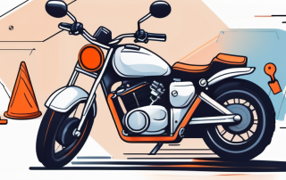 A motorcycle with a price tag hanging from the handlebar