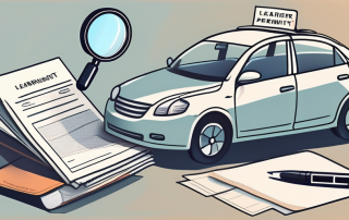 A car with a learner's permit sign