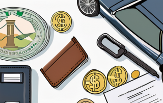 A wallet with various euro bills and coins next to a car key
