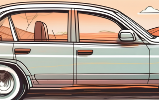 A car equipped with various amenities like a snack holder