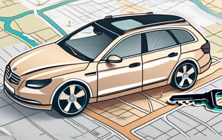 A car with an 'l' sign on it